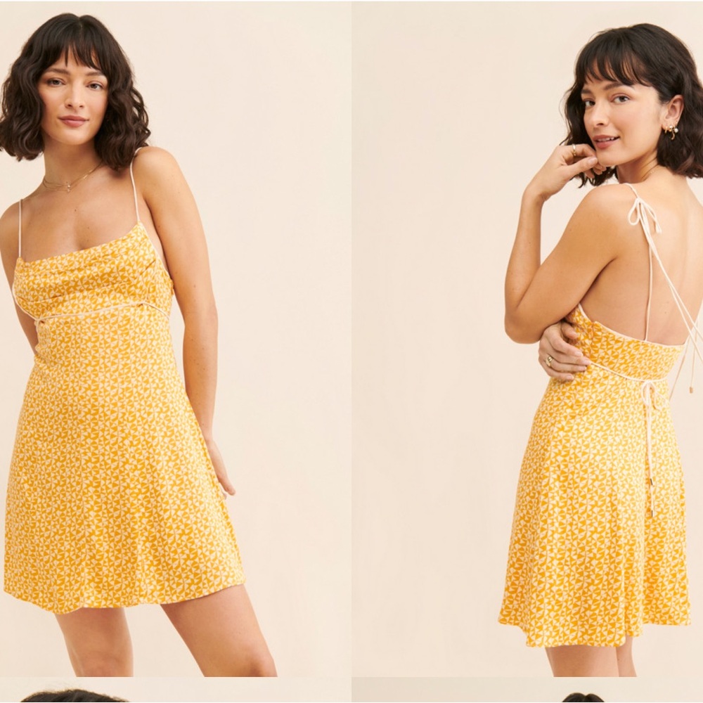 NWT Free People Yellow Mini Dress